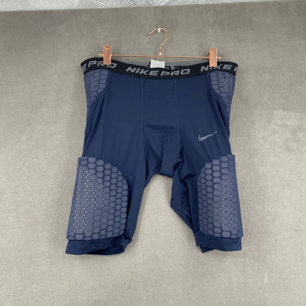 Nike Pro Hyperstrong Padded Football Shorts Navy Blue XL Compression 8800
